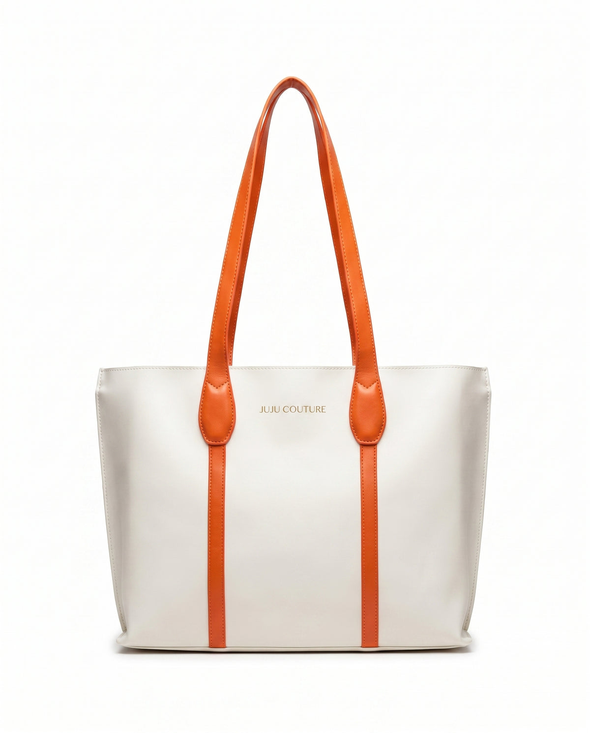 JUJU COUTURE Chelsea Royale Tote Bag in white & orange