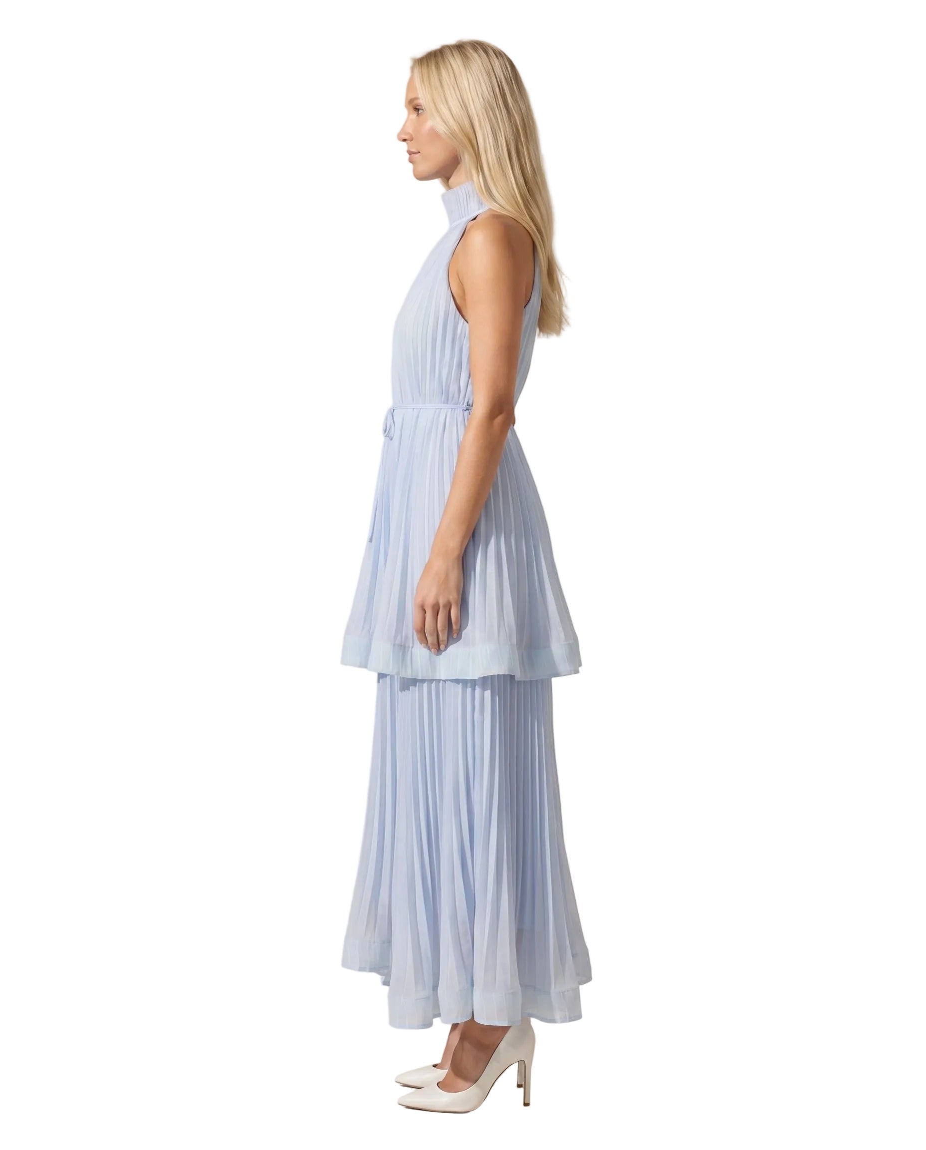 Vintage Polyester Sleeveless Maxi Dress