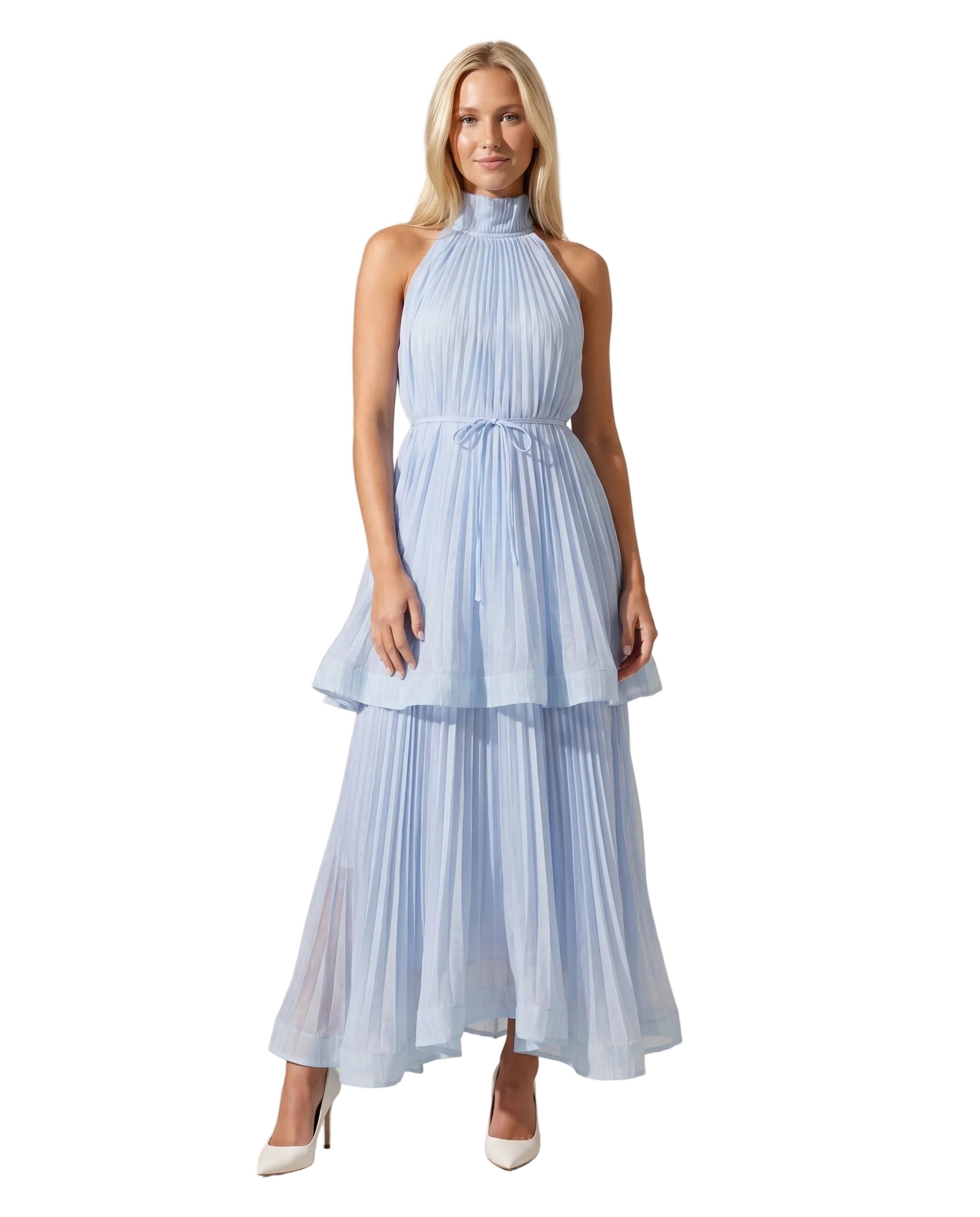 Vintage Polyester Sleeveless Maxi Dress