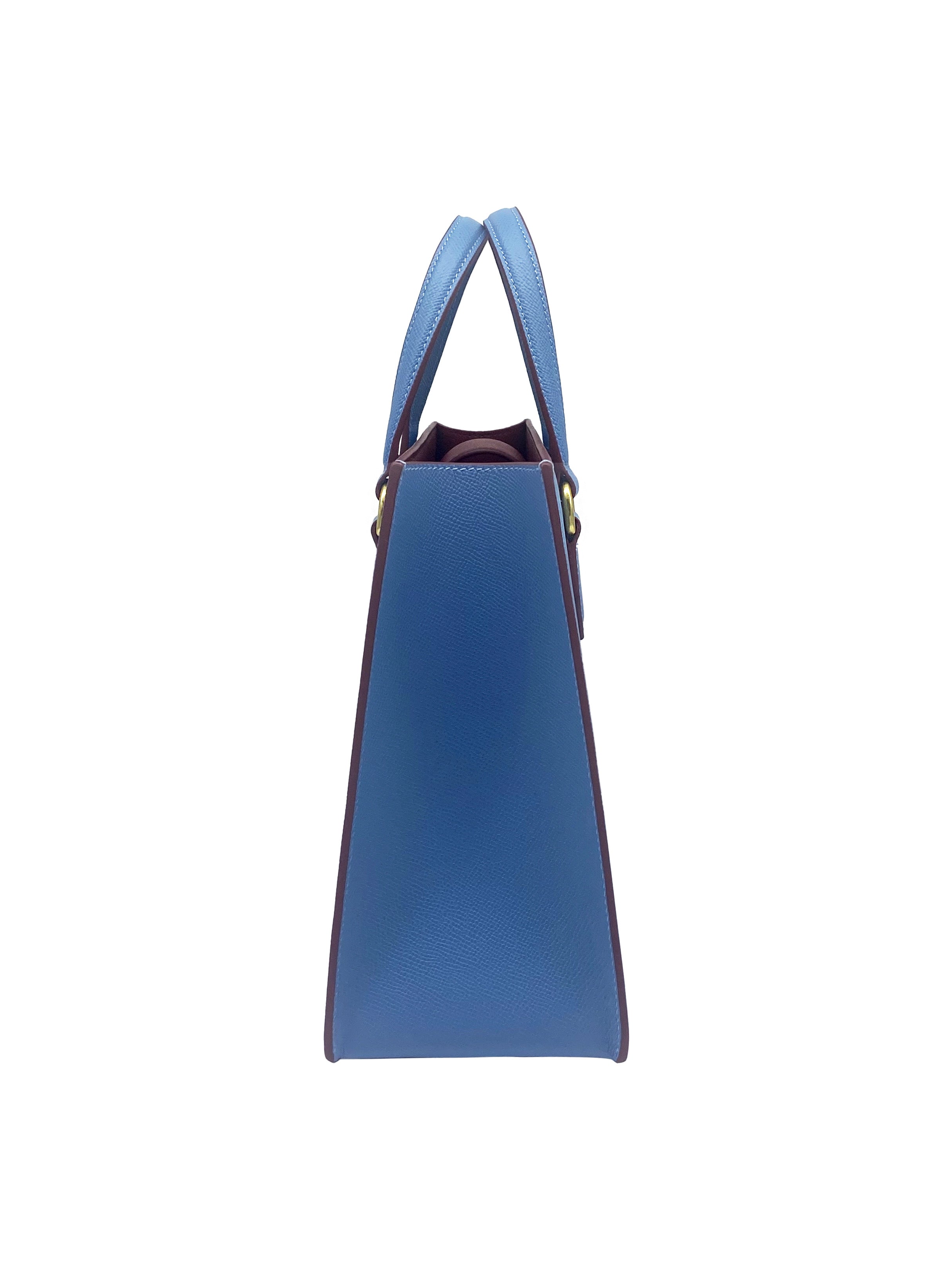 LUXE OPULENT TOTE HANDBAG | POWDER BLUE & WINE